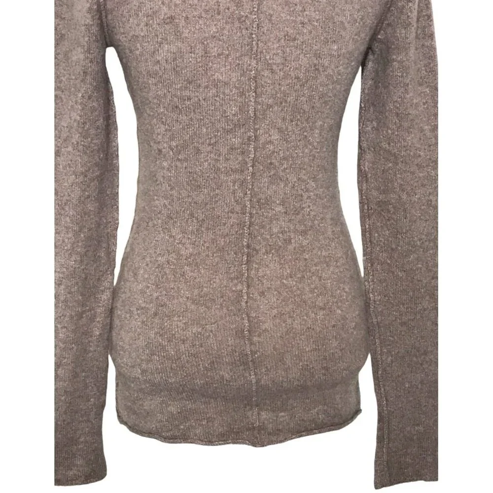 SOLD INHABIT Light Brown Crew Neck Cashmere Sweater Size Large - Picture 7 of 8